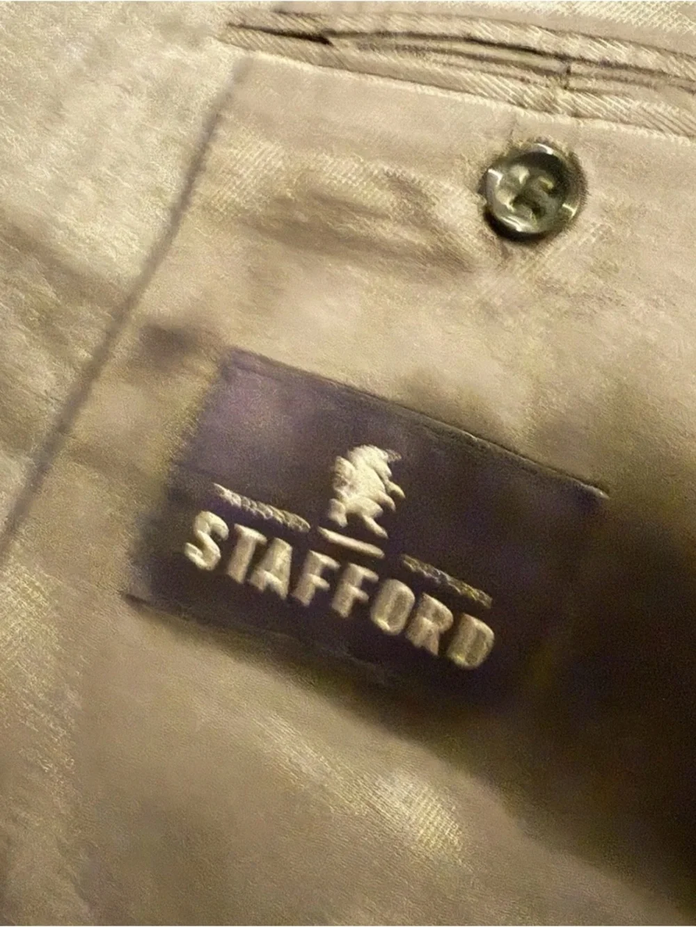 STAFFORD 2 Piece Super 100’s Wool Jacket and Vest Charcoal Striped Size 48S